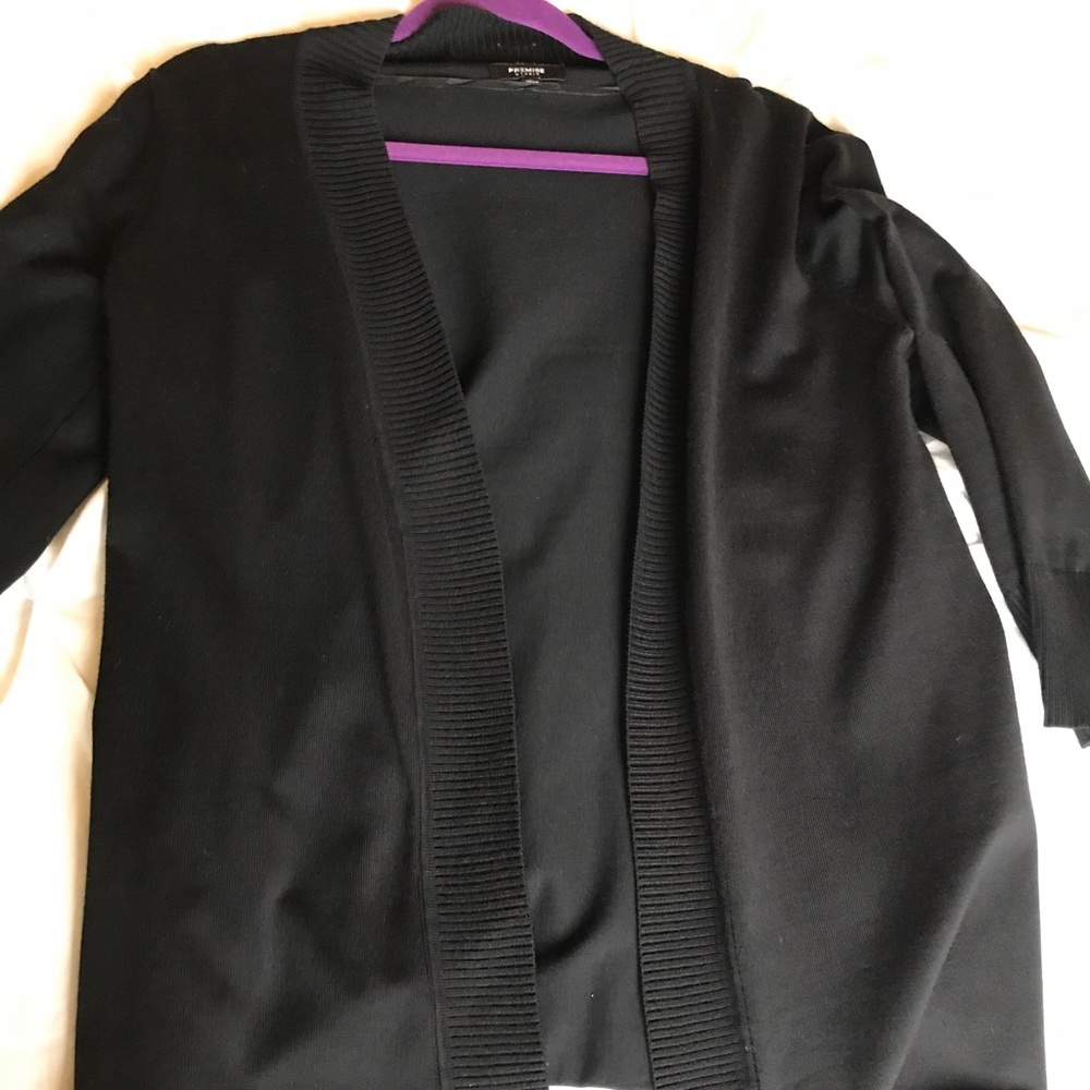 Black open-front cardigan